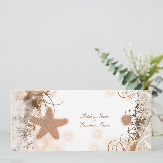 Beach bruiloft thema ~ elegant party kaart (Staand voorkant)