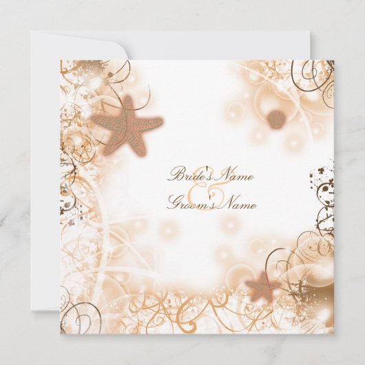 Beach bruiloft thema ~ elegante ontvangstkaart kaart (Voorkant)