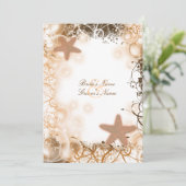 Beach bruiloft thema ~ elegante receptie kaart (Staand voorkant)