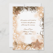 Beach bruiloft thema ~ elegante receptie kaart (Achterkant)