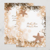 Beach bruiloft thema ~ elegante receptie kaart (Voorkant / Achterkant)