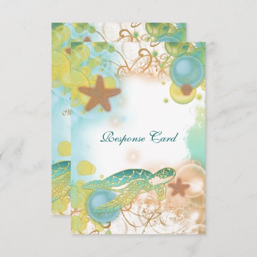 Beach bruiloft thema response rsvp (Voorkant / Achterkant)