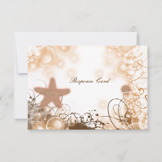 Beach bruiloft thema ~ response rsvp card 2 kaartje (Voorkant)
