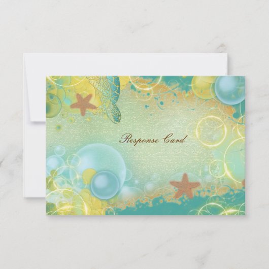 Beach bruiloft thema ~ Response rsvp card Kaartje (Voorkant)