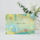 Beach bruiloft thema ~ Response rsvp card Kaartje (Staand voorkant)