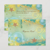 Beach bruiloft thema ~ Response rsvp card Kaartje (Voorkant / Achterkant)