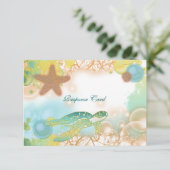 Beach bruiloft thema ~ Response rsvp card Kaartje (Staand voorkant)