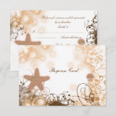 Beach bruiloft thema ~ Response rsvp card Kaartje (Voorkant / Achterkant)
