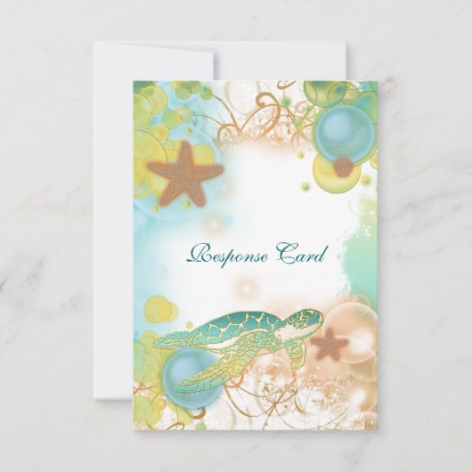 Beach bruiloft thema response rsvp kaartje (Voorkant)