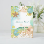 Beach bruiloft thema response rsvp kaartje (Staand voorkant)