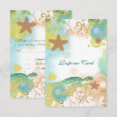 Beach bruiloft thema response rsvp kaartje (Voorkant / Achterkant)