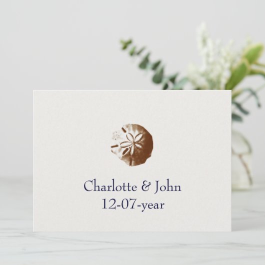 Beach bruiloft uitnodiging (Staand voorkant)