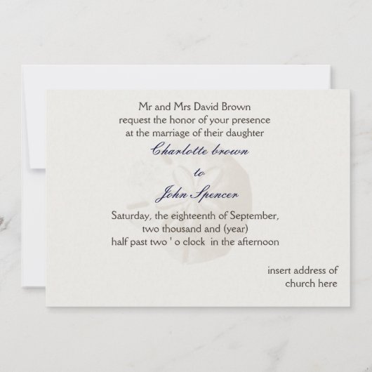 Beach bruiloft uitnodiging (Achterkant)