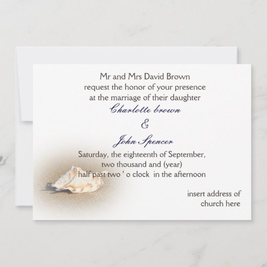 Beach bruiloft uitnodiging (Achterkant)