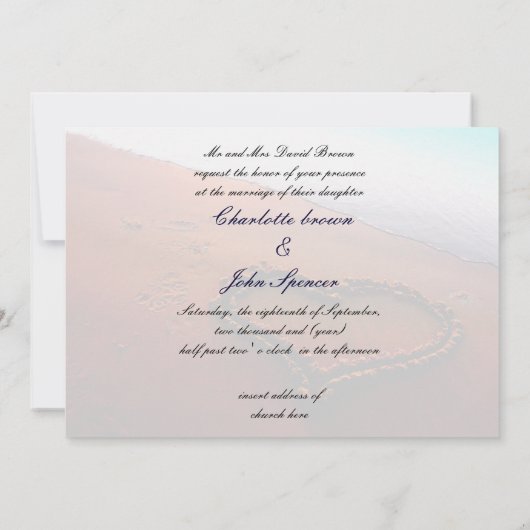 Beach bruiloft uitnodiging (Achterkant)