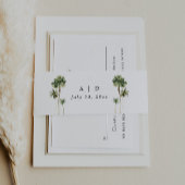 Beach bruiloft uitnodiging buik band wrap uitnodigingen wikkel