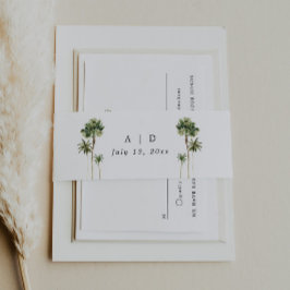 Beach bruiloft uitnodiging buik band wrap uitnodigingen wikkel