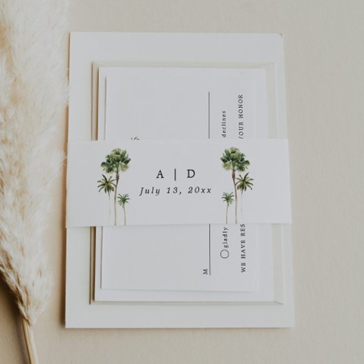 Beach bruiloft uitnodiging buik band wrap uitnodigingen wikkel