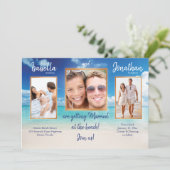 Beach bruiloft | uw foto's | personaliseren kaart (Staand voorkant)