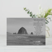 Beach bruiloft zwart-wit kaart (Staand voorkant)