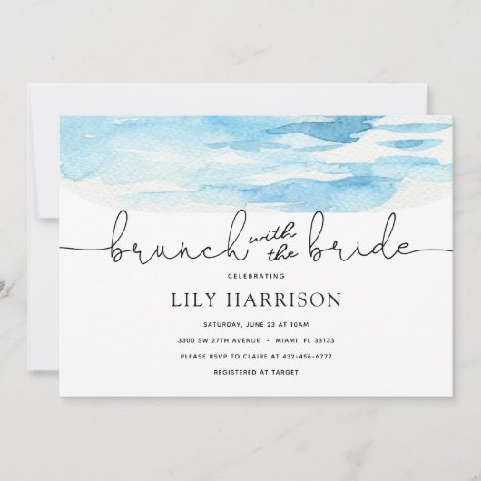 Beach Brunch met de bruidsdouche uitnodiging (Voorkant)