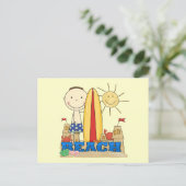BEACH Brunette Boy Tshirts and Gifts Briefkaart (Staand voorkant)