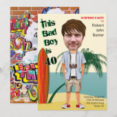Beach Bum 40th 🌊😎 Mannen Verjaardag Bad Boy Fun Kaart (Voorkant / Achterkant)