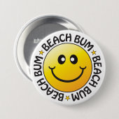 Beach Bum Badge Ronde Button 7,6 Cm (Voorkant /achterkant)