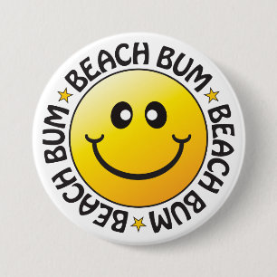 Beach Bum Badge Ronde Button 7,6 Cm