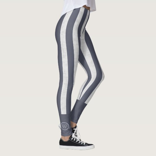 Beach Bum Bold Nautische Strepen Leggings (Rechts)