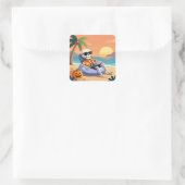 Beach Bum Bones Vierkante Sticker (Tas)