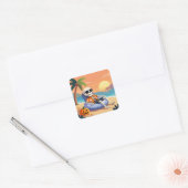 Beach Bum Bones Vierkante Sticker (Envelop)