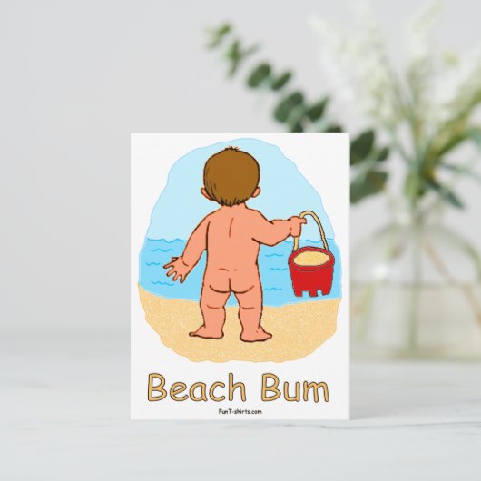 Beach Bum briefkaart (Staand voorkant)