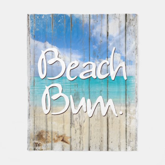 Beach Bum ~ Coastal-teken, stranddeken Fleece Deken (Voorkant)