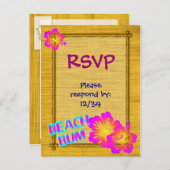 Beach Bum Custom RSVP Briefkaart (Voorkant / Achterkant)