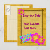 Beach Bum Custom Save the Date-ansichtkaart Aankondigingskaart (Voorkant / Achterkant)