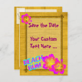 Beach Bum Custom Save the Date Briefkaart (Voorkant / Achterkant)