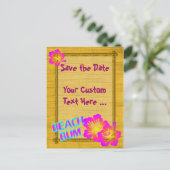 Beach Bum Custom Save the Date Briefkaart (Staand voorkant)