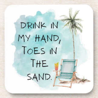 Beach Bum Drink Palm Tree Square Onderzetter Set