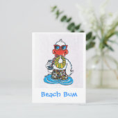 Beach Bum Duck Briefkaart (Staand voorkant)