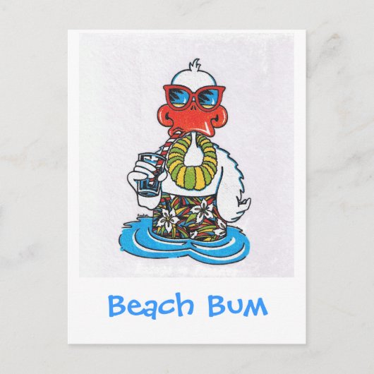Beach Bum Duck Briefkaart (Voorkant)