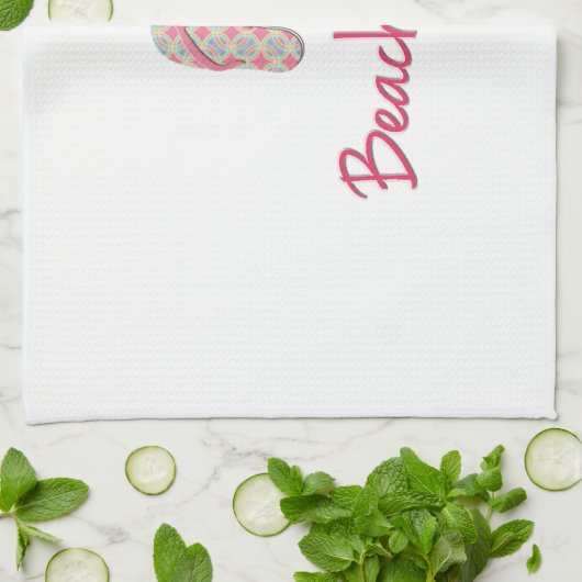 Beach bum flip flop design! theedoek (Gevouwen)