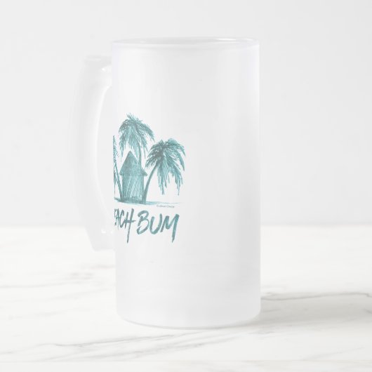 Beach Bum Frosted Glass Beer Mok (Voorkant links)