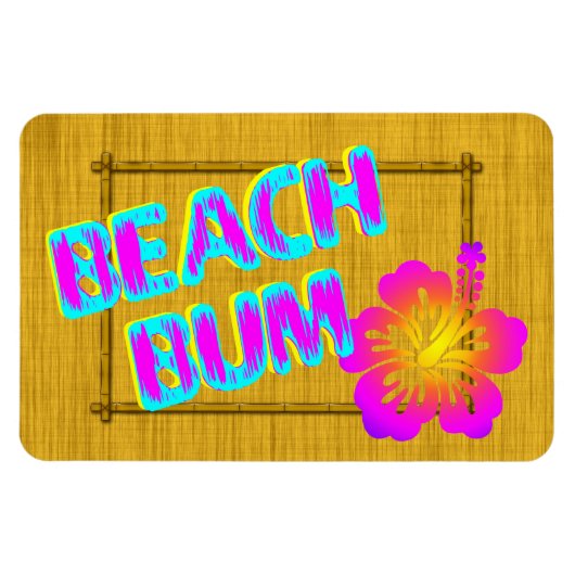 Beach Bum Funny Gezegde Pink Magnet Magneet (Horizontaal)