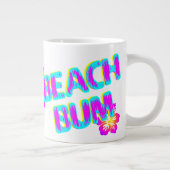 Beach Bum Funny Gezegde Roze Grote Koffiekop (Rechts)