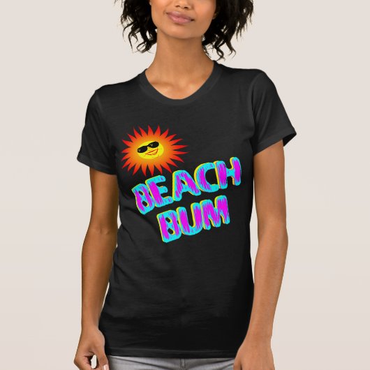 Beach Bum Gezegde met glimlach Sun T-shirt (Voorkant)