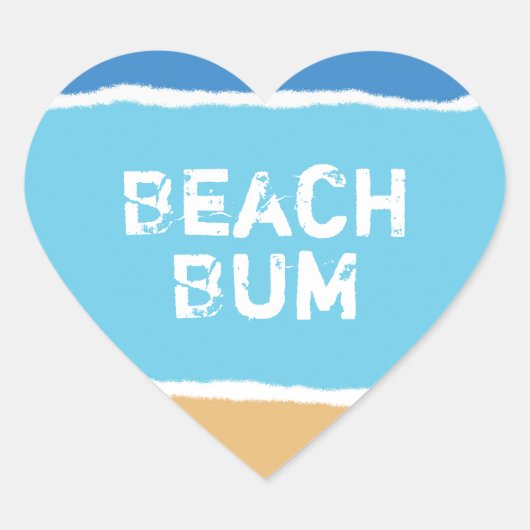 Beach Bum Hart Sticker (Voorkant)