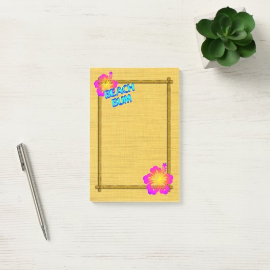 Beach Bum Hibiscus Flower Bamboo Lijst Art Post it Post-it® Notes (Kantoor)