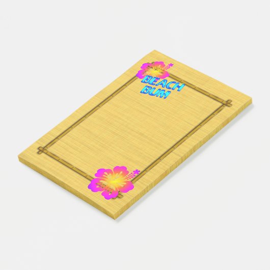 Beach Bum Hibiscus Flower Bamboo Lijst Art Post it Post-it® Notes (Schuin)