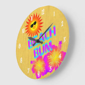 Beach Bum Hibiscus flower Clock White Numbers Grote Klok (Hoek)